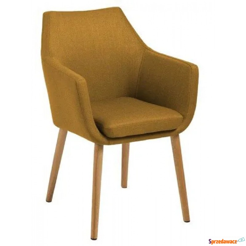 Musztardowe krzesło z podłokietnikami - Lamans - Krzesła do salonu i jadalni - Zaścianki