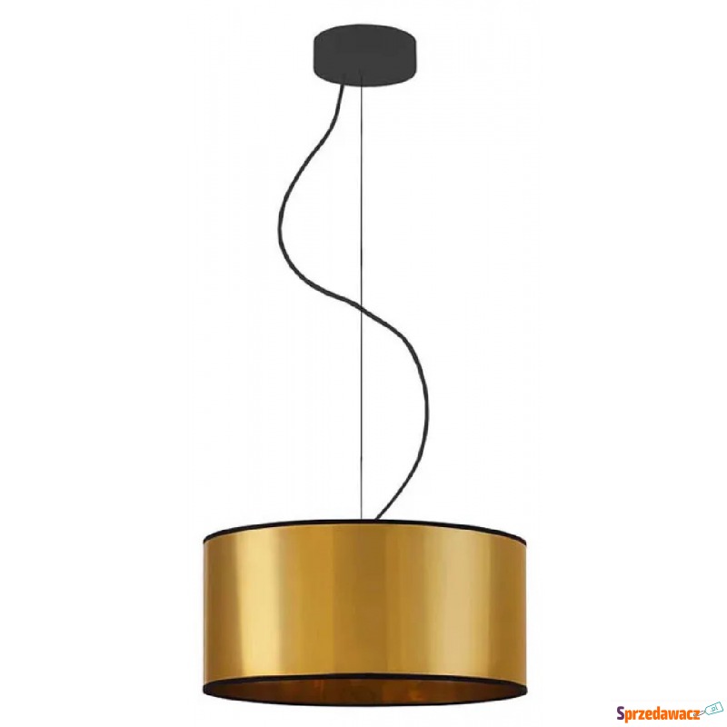 Złoty żyrandol z okrągłym abażurem 30 cm - EX... - Lampy wiszące, żyrandole - Jarosław