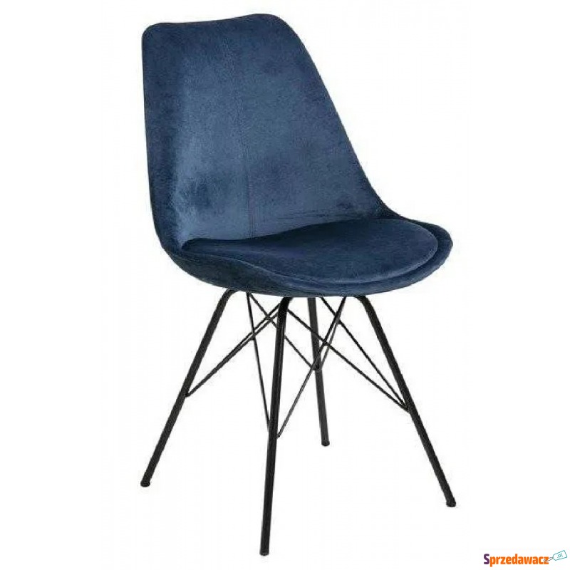Niebieskie krzesło tapicerowane nowoczesne - Carpon - Krzesła do salonu i jadalni - Gniezno