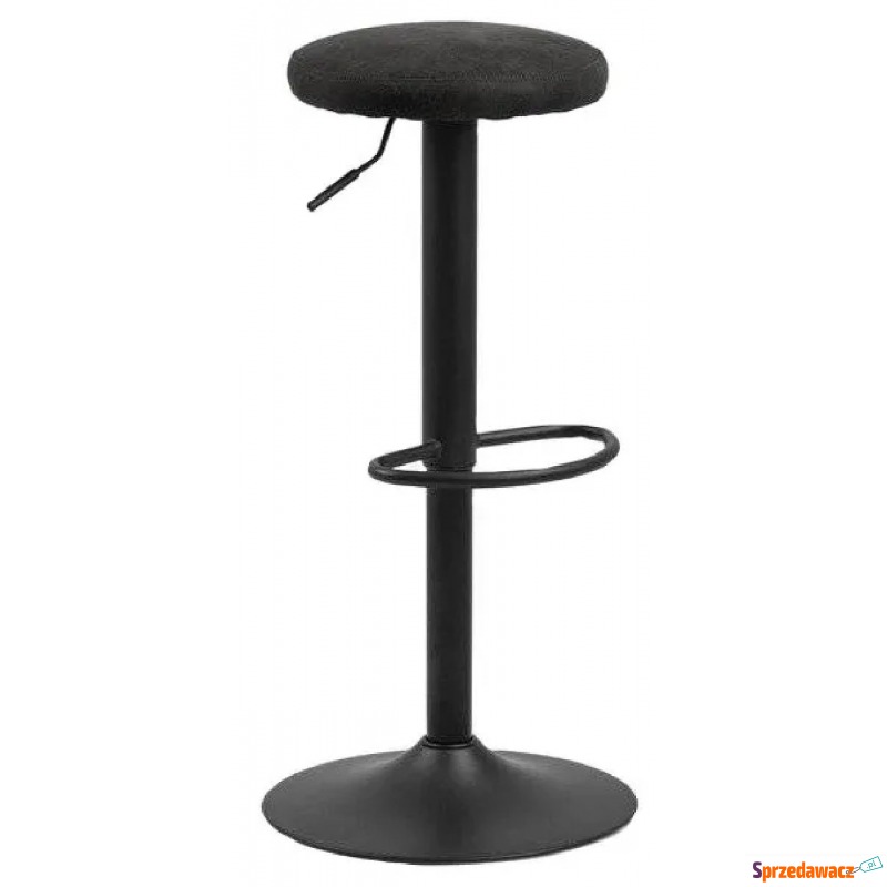 Czarny stołek barowy tapicerowany - Haros 2X - Krzesła kuchenne - Lubin