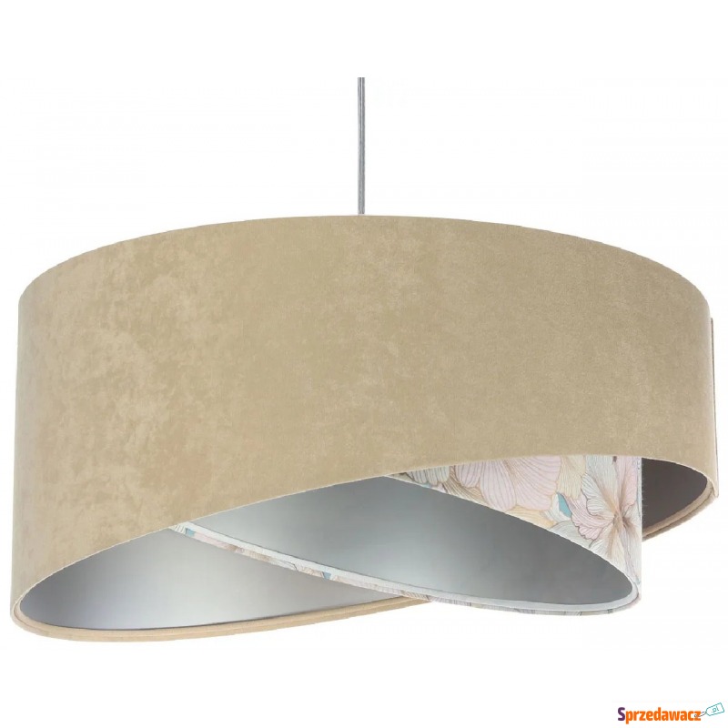 Beżowo-srebrna lampa wisząca z wzorem - EXX05-Nema - Lampy wiszące, żyrandole - Siedlęcin