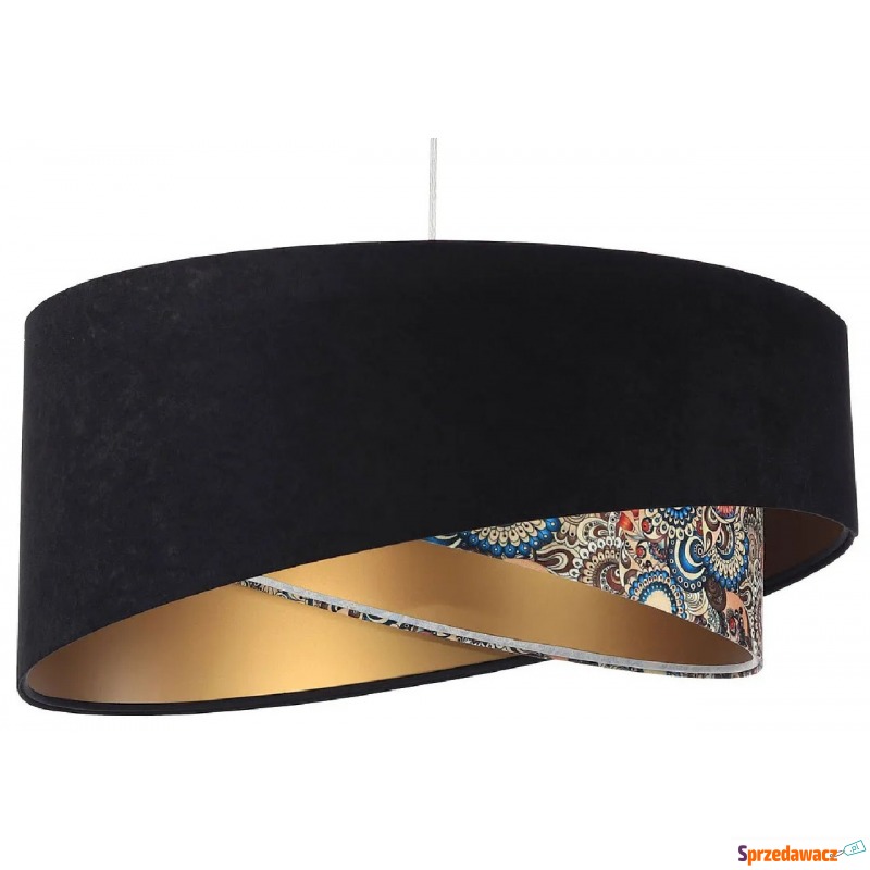 Czarno-złota lampa wisząca z wzorem - EX997-Moslo - Lampy wiszące, żyrandole - Piła