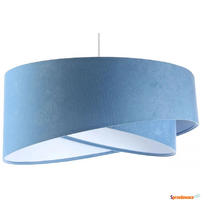 Niebiesko-biała welurowa lampa wisząca - EX99... - Lampy wiszące, żyrandole - Gowidlino