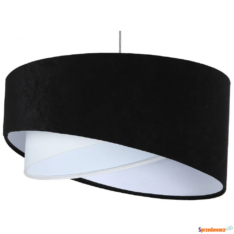 Czarno-biała lampa wisząca z weluru - EX986-Merso - Lampy wiszące, żyrandole - Sieradz