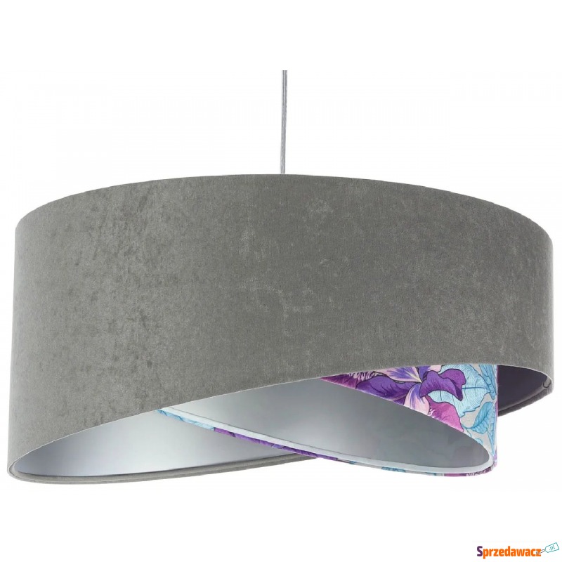 Szaro-fioletowa lampa wisząca z weluru - EXX06-Brezi - Lampy wiszące, żyrandole - Nowy Targ