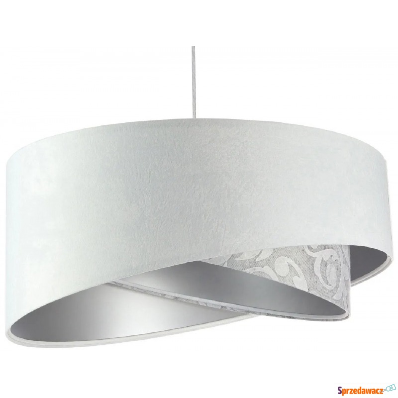 Biała welurowa lampa wisząca z wzorem - EXX13-Glora - Lampy wiszące, żyrandole - Sieradz