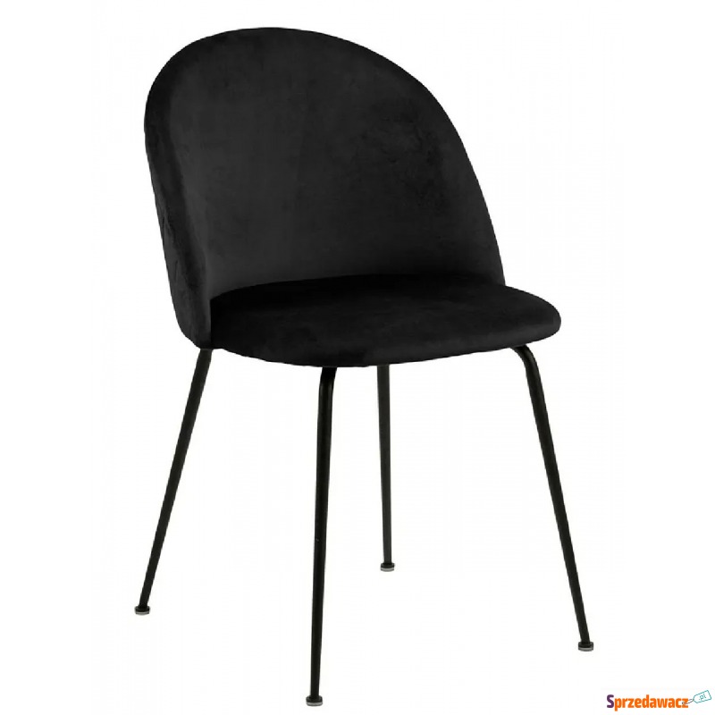 Welurowe krzesło czarne - Evenne - Krzesła do salonu i jadalni - Toruń