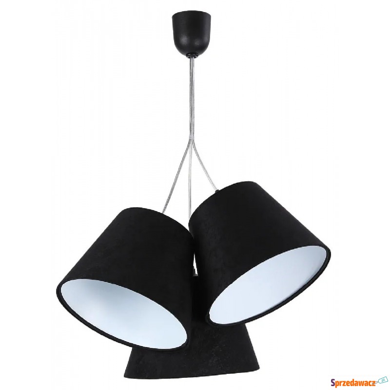 Czarno-biała potrójna lampa wisząca dzwonki -... - Lampy wiszące, żyrandole - Pilchowo