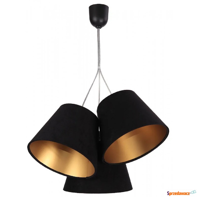 Czarno-złota lampa wisząca z abażurami - EXX6... - Lampy wiszące, żyrandole - Busko-Zdrój