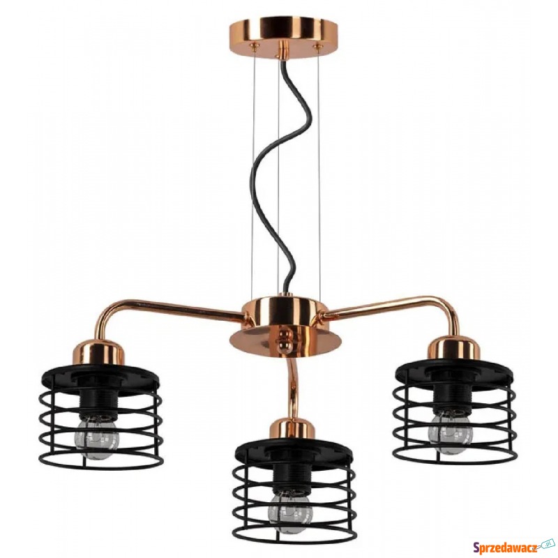 Miedziano-czarny żyrandol industrialny - EXX170-Mago - Lampy wiszące, żyrandole - Przemyśl