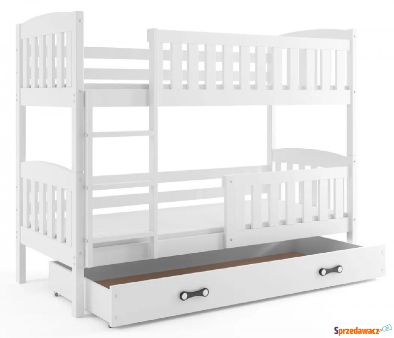 Białe drewniane łóżko dla dziecka 80x190 - El... - Łóżka - Zabrze