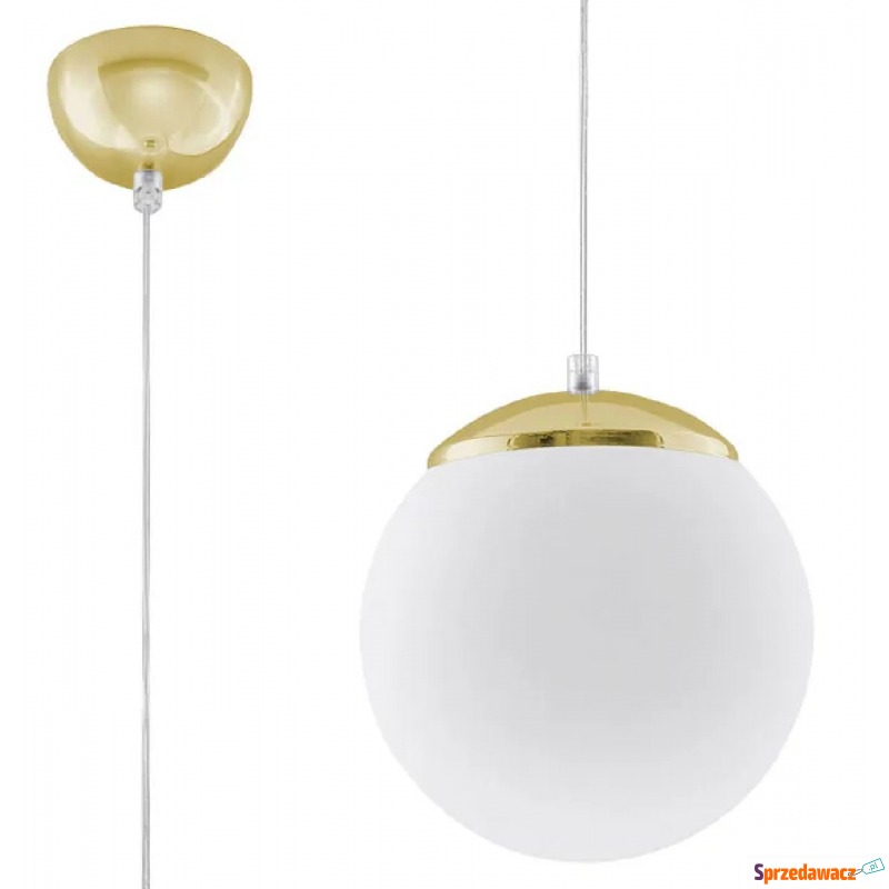 Biało-złota lampa wisząca kula 20 cm - EXX231-Ugi - Lampy wiszące, żyrandole - Tarnobrzeg