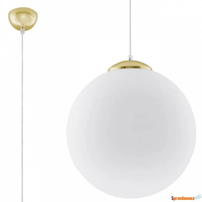 Biało-złota szklana lampa wisząca 40 cm - EXX... - Lampy wiszące, żyrandole - Kędzierzyn-Koźle