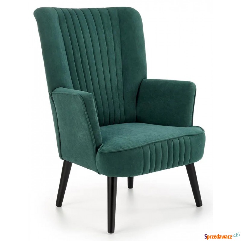Zielony welwetowy fotel wypoczynkowy - Bovi - Sofy, fotele, komplety... - Nowy Sącz
