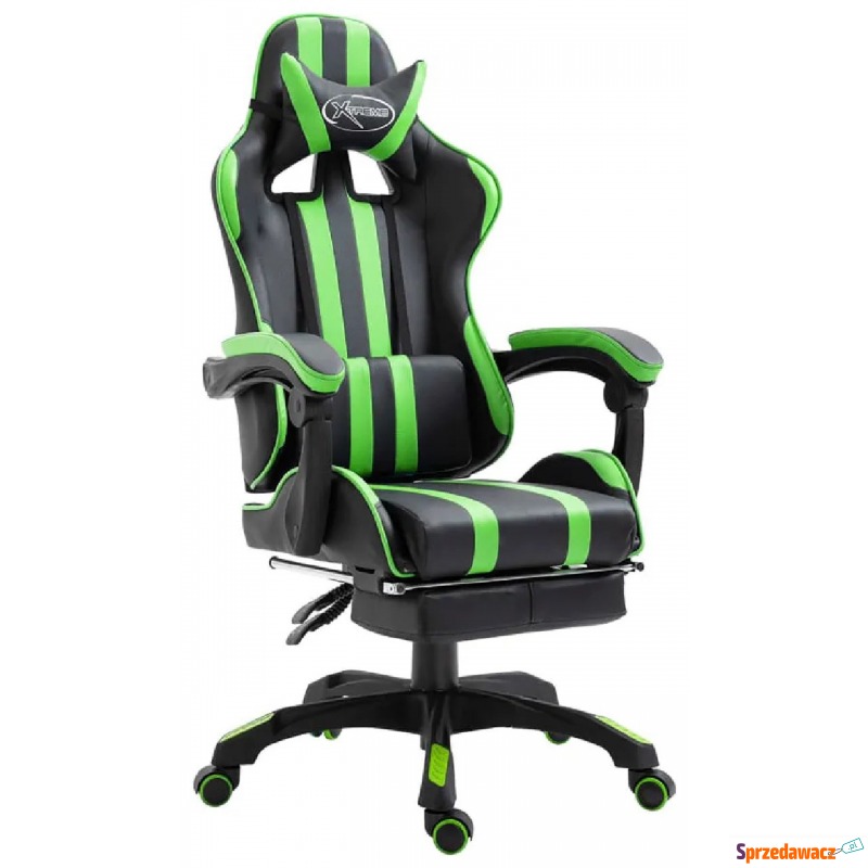 Zielony ergonomiczny fotel z podnóżkiem - Kenex - Krzesła biurowe - Starachowice