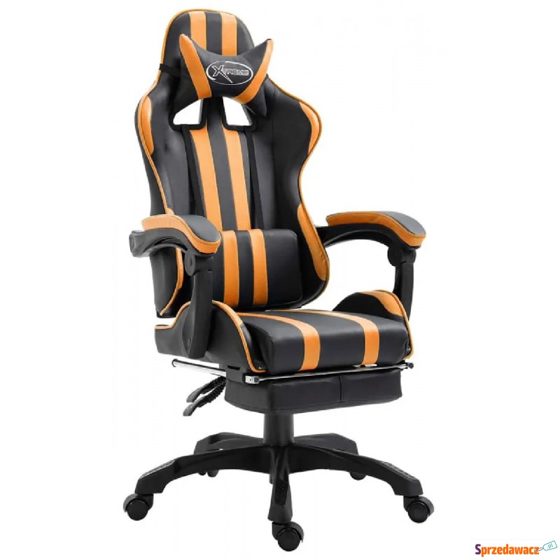 Pomarańczowy fotel do biurka z podnóżkiem - Kenex - Krzesła biurowe - Pruszków