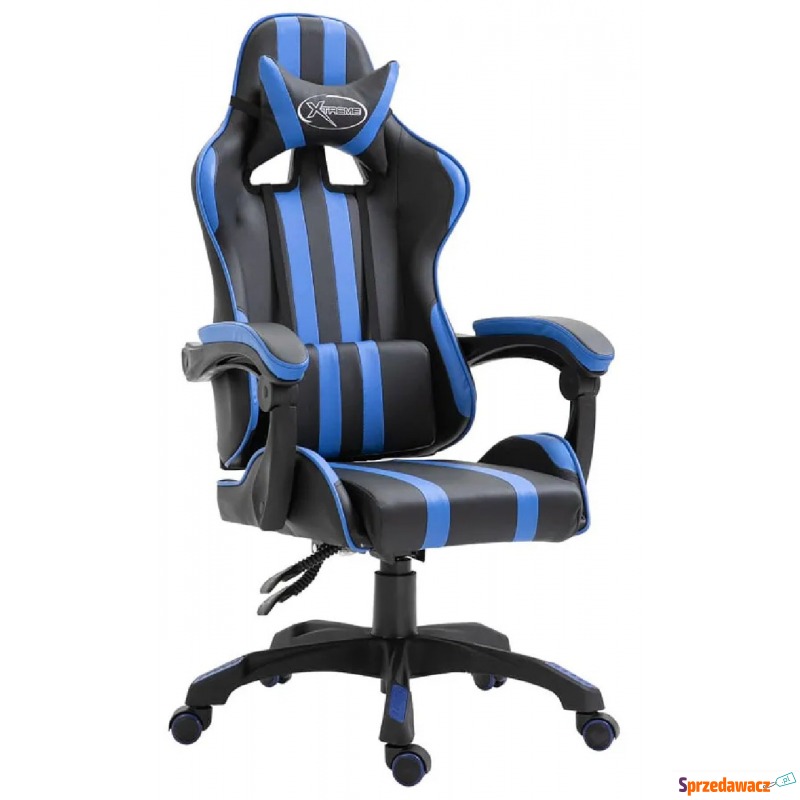 Niebieski fotel gamingowy obrotowy - Davo - Krzesła biurowe - Sandomierz