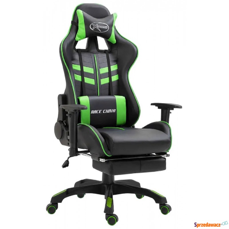 Zielone krzesło gamingowe z podnóżkiem - Triston - Krzesła biurowe - Gorzów Wielkopolski