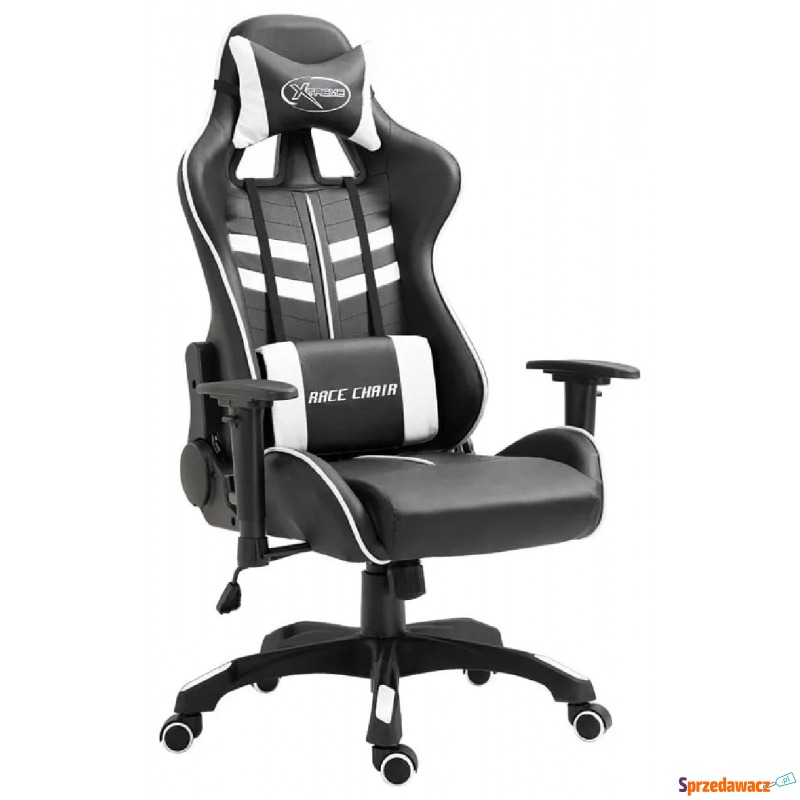 Biały fotel dla graczy rozkładany - Gamix - Krzesła biurowe - Kłodzko