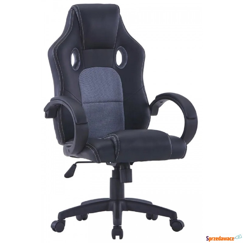 Szary designerski fotel gamingowy - Mevis - Krzesła biurowe - Mielec