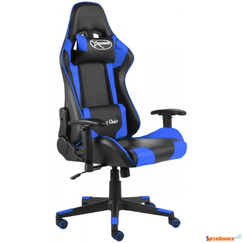 Czarno-niebieskie krzesło dla gracza - Grando - Krzesła biurowe - Łomża