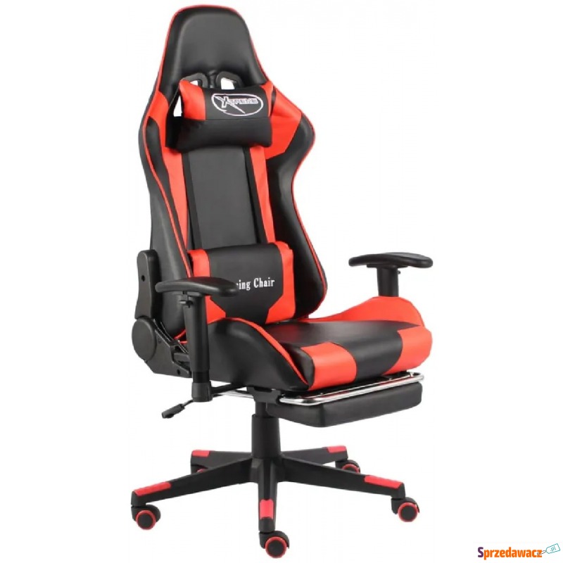 Czerwono-czarny fotel ergonomiczny dla gracza... - Krzesła biurowe - Włocławek