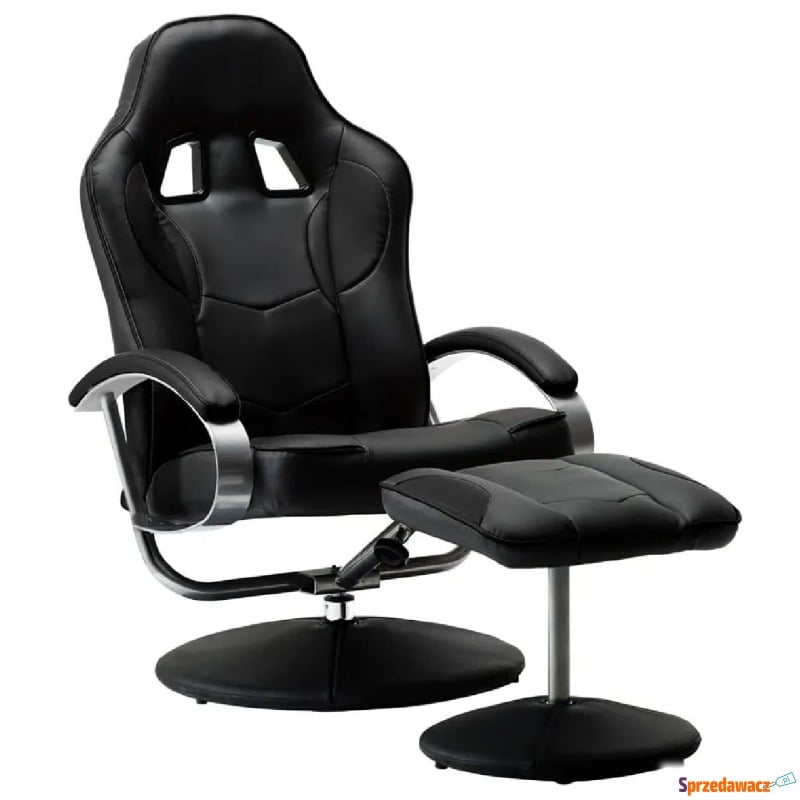Czarny rozkładany fotel z podnóżkiem - Endy - Krzesła biurowe - Częstochowa