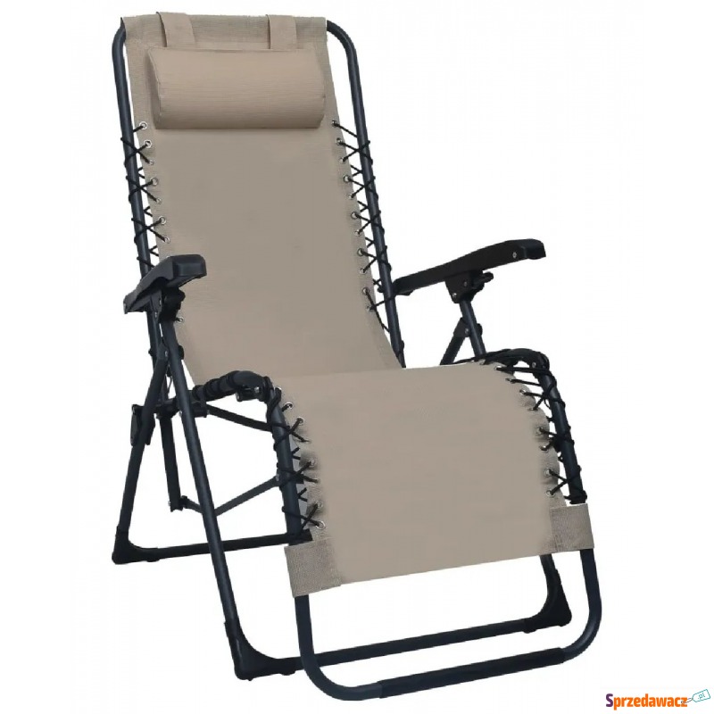 Szarobrązowe składane krzesło tarasowe – Rovan - Krzesła ogrodowe - Stalowa Wola