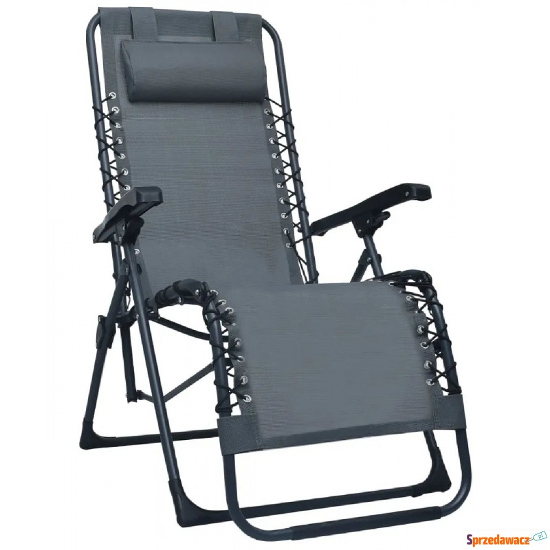 Szare składane krzesło tarasowe – Rovan - Krzesła ogrodowe - Zabrze
