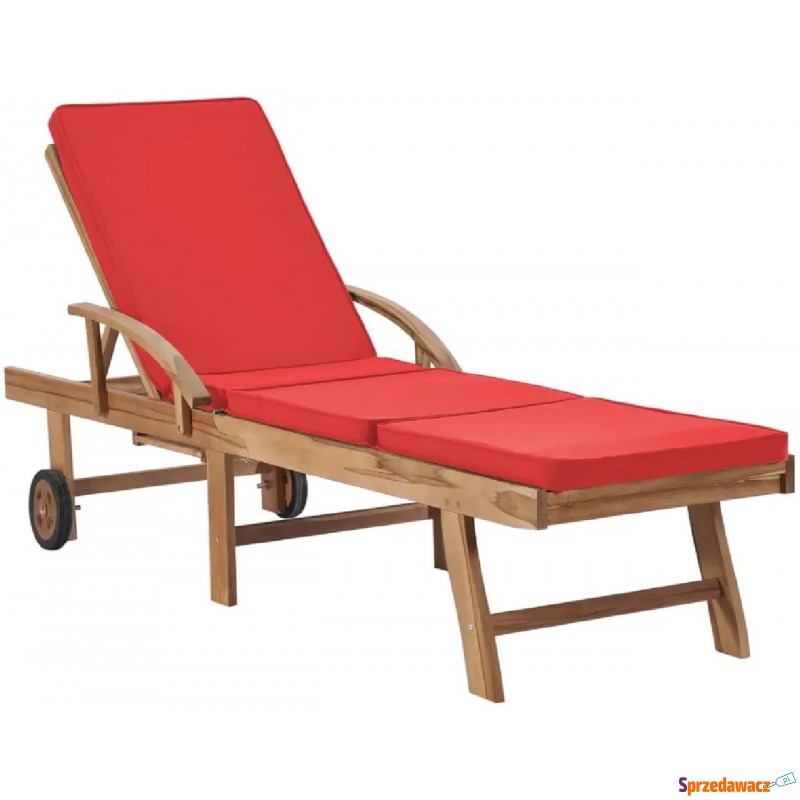 Czerwony leżak ogrodowy - Santori - Krzesła ogrodowe - Łapy