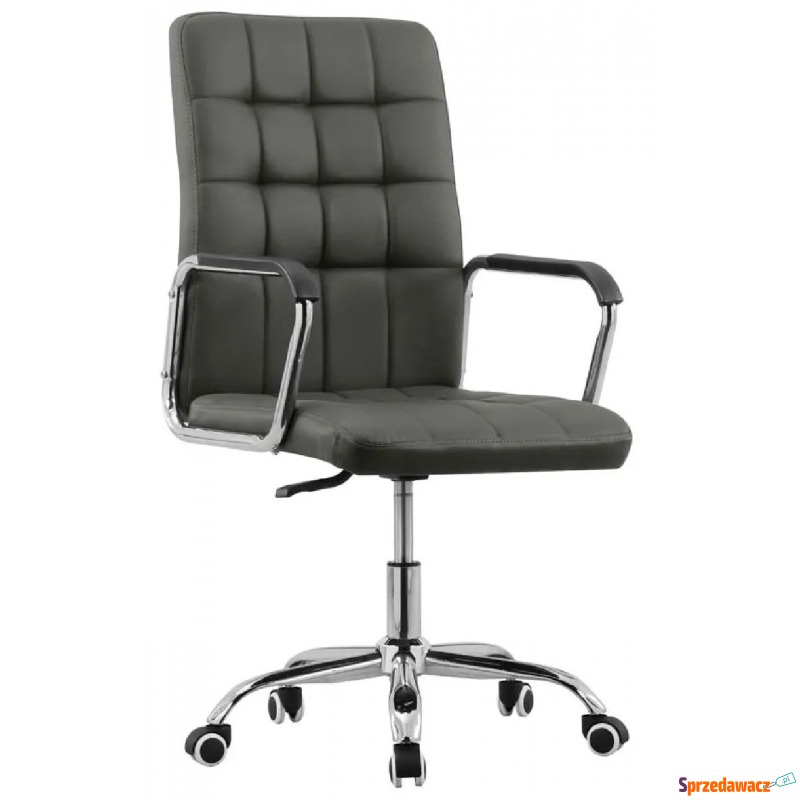 Szary tapicerowany ekoskórą fotel biurowy - Gabris - Krzesła biurowe - Krosno