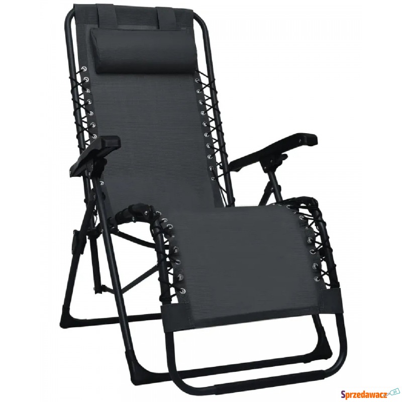 Czarne składane krzesło tarasowe – Rovan - Krzesła ogrodowe - Świętochłowice