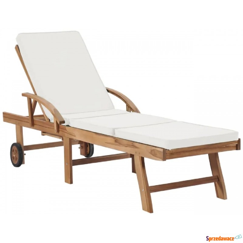 Kremowy leżak z drewna do ogrodu - Santori - Krzesła ogrodowe - Sandomierz