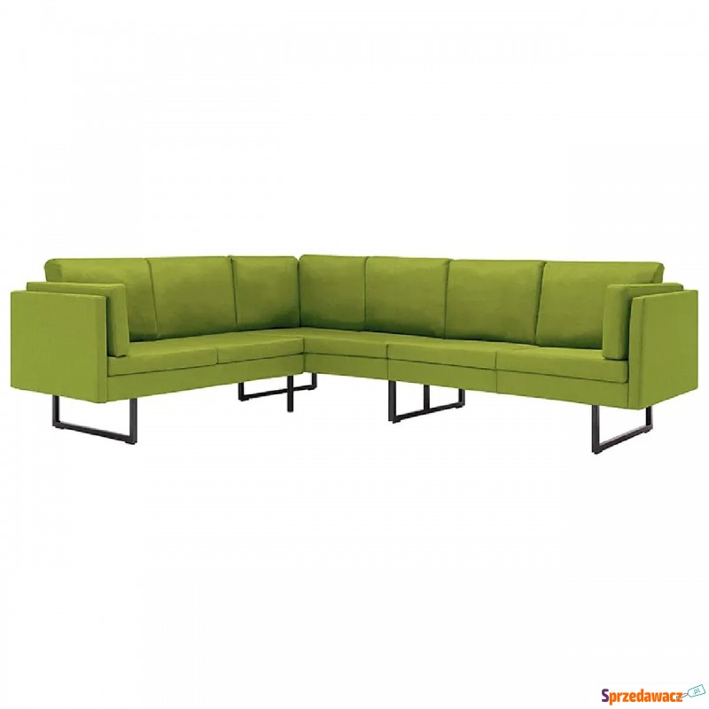 7-osobowa zielona sofa narożna z tkaniny - Sirena - Sofy, fotele, komplety... - Pruszków