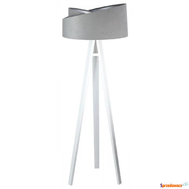 Szaro-biała skandynawska lampa stojąca trójnóg... - Lampy stojące - Bytom