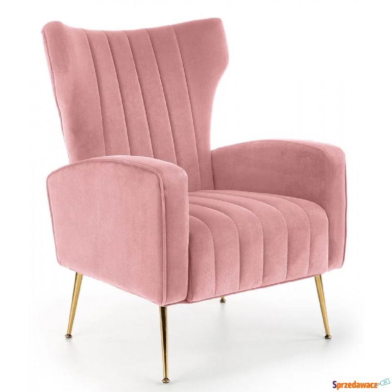 Różowy tapicerowany fotel glamour - Marson - Sofy, fotele, komplety... - Kielce