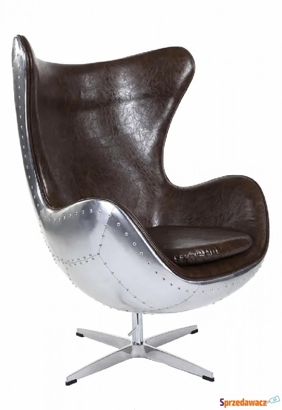 Industrialny fotel wypoczynkowy brązowy - Ayka - Sofy, fotele, komplety... - Elbląg