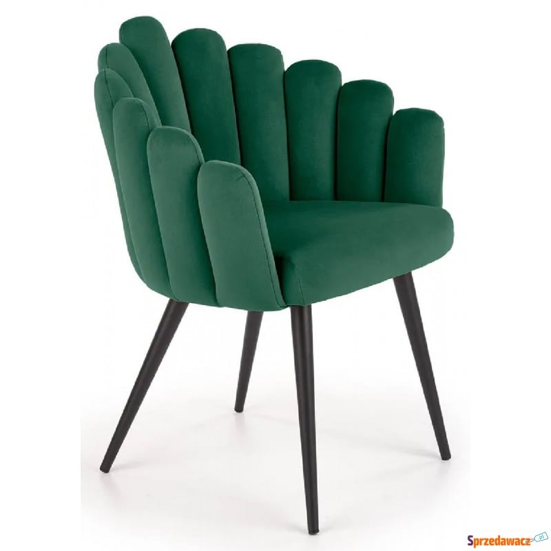 Zielone welwetowe krzesło glamour - Zusi - Krzesła do salonu i jadalni - Wrocław