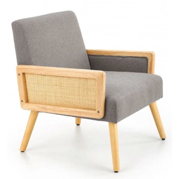 Popielaty fotel wypoczynkowy w stylu retro - Bonar 3X