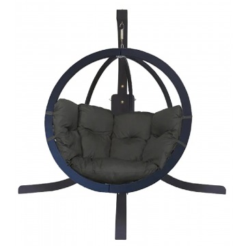 Fotel okrągły ogrodowy z grafitową poduszką - Parys 4X