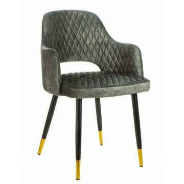 Szarozielone tapicerowane krzesło do salonu - Viviro