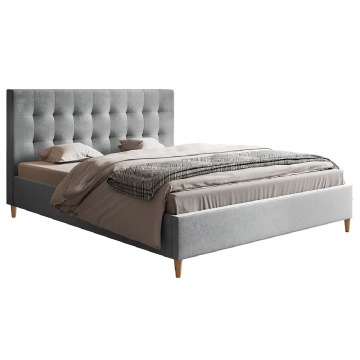 Dwuosobowe łóżko z zagłówkiem do sypialni - Haven 160x200 - 48 kolorów
