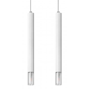 Biała podwójna lampa wisząca tuba - S160-Tixa