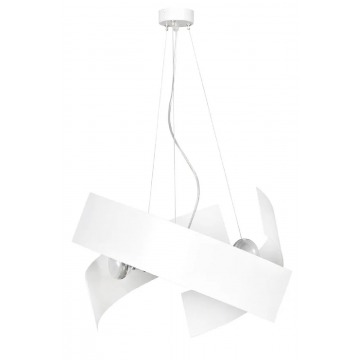 Biała nowoczesna lampa wisząca regulowana - D026-Harren