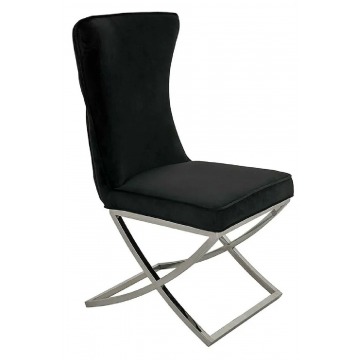 Czarne pikowane krzesło - Vaes