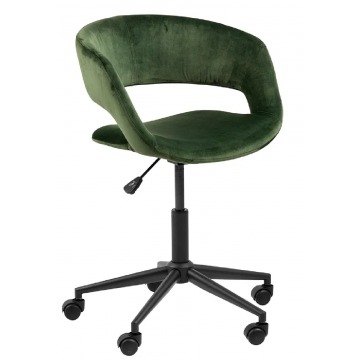 Zielony fotel biurowy z weluru - Kinni