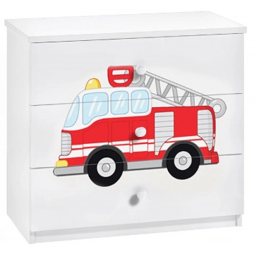 Komoda dziecięca z szufladami wóz strażacki - Happy 10X