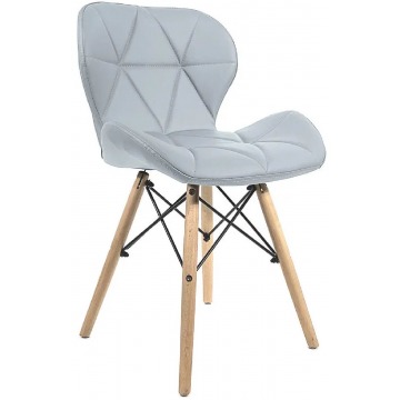 Jasnoszare tapicerowane krzesło z ekoskóry - Ksenin 2X