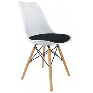 Biało-czarne krzesło do jadalni - Omaron 2X