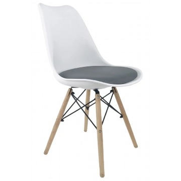 Biało-szare krzesło skandynawskie - Omaron 2X